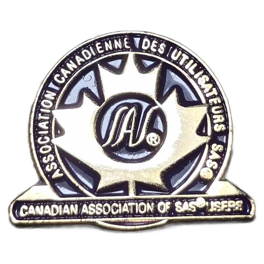 Canadian Association of SAS Users Organization Logo Lapel Vest Hat Pin G26